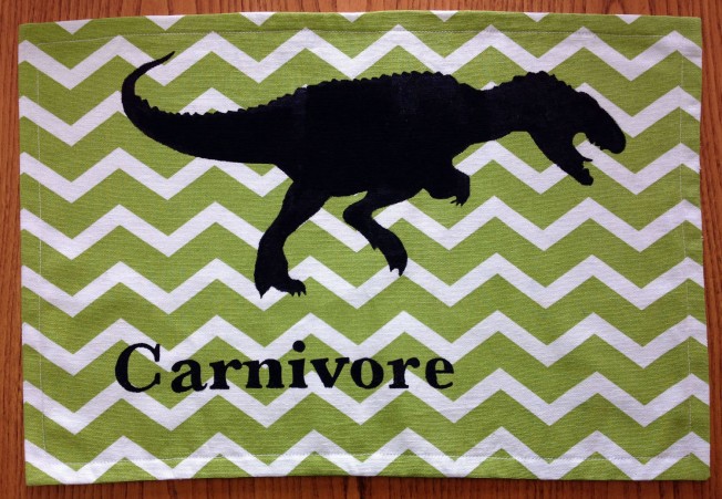 Completed carnivore dino placemat